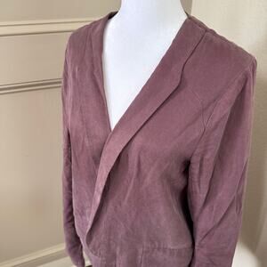 Elevenses Anthropologie Dusty Purple Open Blazer Size 10 Lined Blazer Tencel